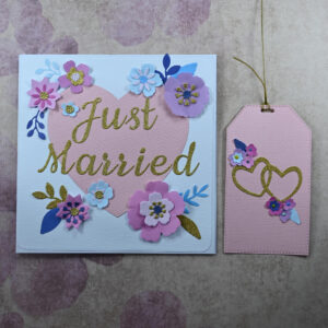 Just Married Wedding Card and Tag