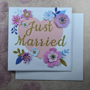 Just Married Wedding Card and Tag