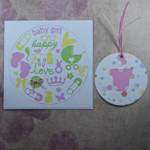 Baby Girl New Baby Card and Tag