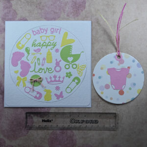 Baby Girl New Baby Card and Tag