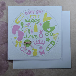 Baby Girl New Baby Card and Tag