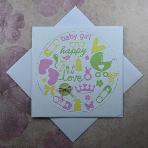 Baby Girl New Baby Card and Tag