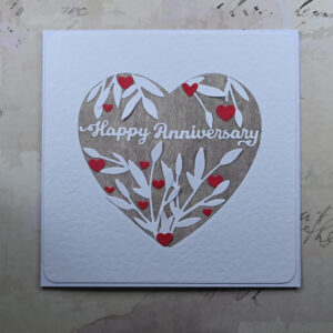 Hearts and Leaves Happy Anniversary Card and Tag