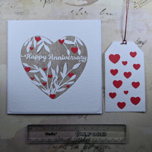 Hearts and Leaves Happy Anniversary Card and Tag