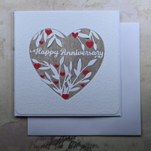 Hearts and Leaves Happy Anniversary Card and Tag