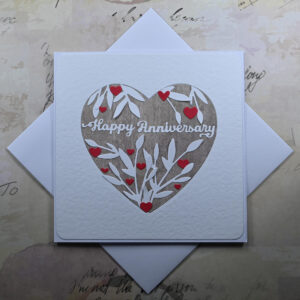 Hearts and Leaves Happy Anniversary Card and Tag