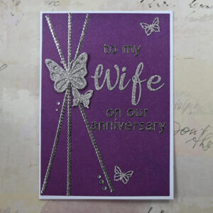 To my Wife Butterfly Anniversary Card and Tag