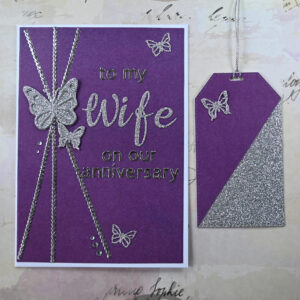 To my Wife Butterfly Anniversary Card and Tag