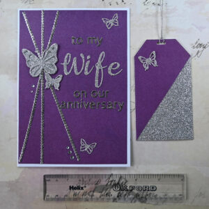 To my Wife Butterfly Anniversary Card and Tag