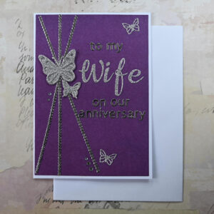 To my Wife Butterfly Anniversary Card and Tag