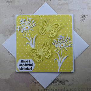 Yellow Butterflies Have a Wonderful Birthday Card and Tag