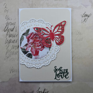 Red Butterfly Sent With Love Card