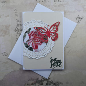 Red Butterfly Sent With Love Card
