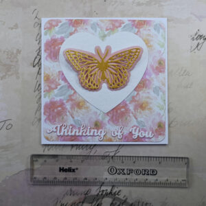 Golden Butterfly Thinking of You Card