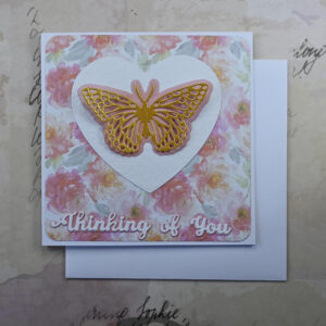 Golden Butterfly Thinking of You Card