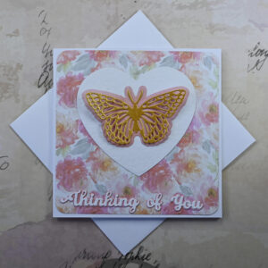 Golden Butterfly Thinking of You Card