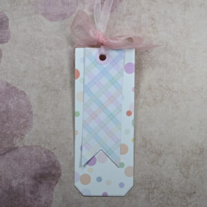 Pink Tartan New Baby Girl Card and Tag