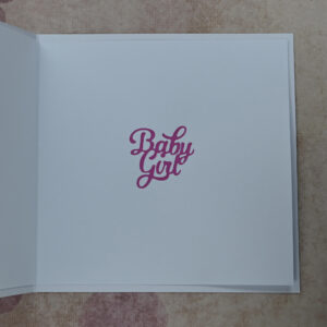 Pink Tartan New Baby Girl Card and Tag