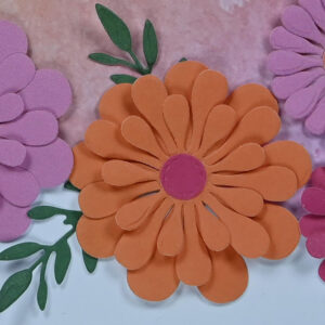 Lilac, Orange, White and Pink Daisies Birthday Wishes Card and Tag