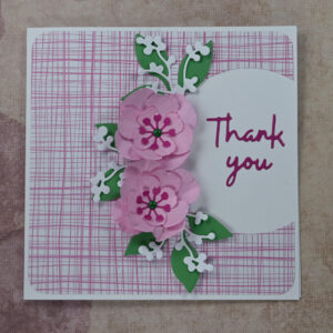 Pink Floral Thank You Card