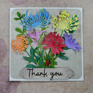 Red, Yellow, Orange, Purple Floral Thank You Card