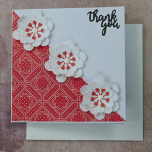 Diagonal Frame Flowers Thank You Card Set of 5