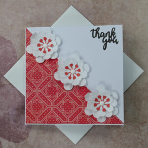 Diagonal Frame Flowers Thank You Card Set of 5