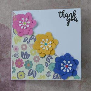 Diagonal Frame Flowers Thank You Card Set of 5