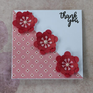 Diagonal Frame Flowers Thank You Card Set of 5