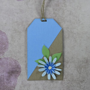 Blue Daisies Happy Birthday Card and Tag